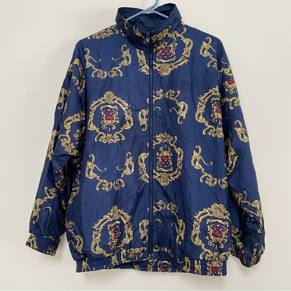 Spade Vintage Windbreaker Track Jacket Large Blue Gold